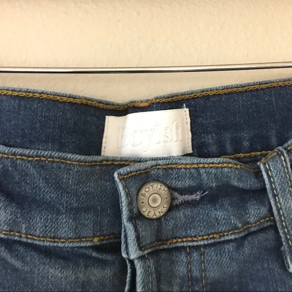 NEW BOYISH Brady High Rise Cropped Flare Blue Sz 31